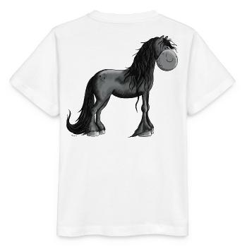 Es ist Friesenpferd Zeit - Stanley/Stella Kinder T-Shirt MINI CREATOR  - Weiß - Hinten - Maike (125cm)