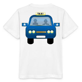 Blue Taxi Front Cartoon - Stanley/Stella MINI CREATOR Kids’ T-Shirt - white - Back - Maike (125cm)