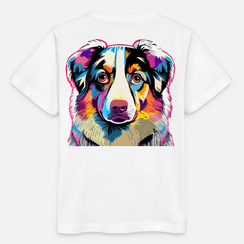 Berger d’Australie coloré - T-shirt bio MINI CREATOR Stanley/Stella Enfant - blanc
