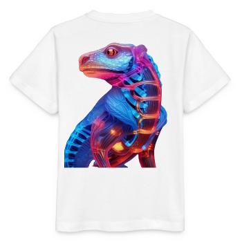 Dragon illuminé au néon - T-shirt bio MINI CREATOR Stanley/Stella Enfant - blanc - Dos - Maike (125cm)