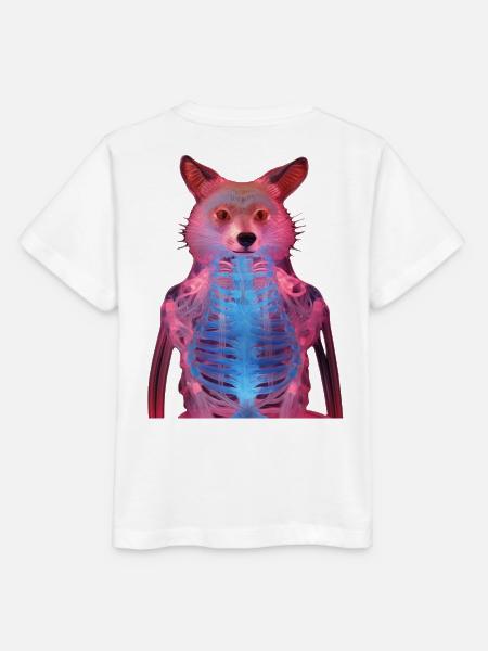 Leuchtender Fuchs mit Neon-Effekt - Stanley/Stella Kinder T-Shirt MINI CREATOR - Weiß