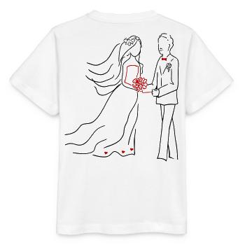 Wedding Married - Stanley/Stella MINI CREATOR Kids’ T-Shirt - white - Back - Maike (125cm)