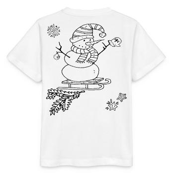 Snowman with Sleigh Christmas - Stanley/Stella MINI CREATOR Kids’ T-Shirt - white - Back - Maike (125cm)