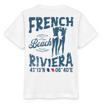 Stranddesign, Côte d'Azur, sommerliche Atmosphäre - Stanley/Stella Kinder T-Shirt MINI CREATOR  - Weiß - Hinten - Maike (125cm)
