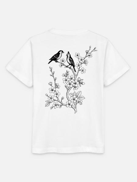 Vögel auf Kirschzweig - Stanley/Stella Kinder T-Shirt MINI CREATOR - Weiß
