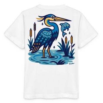 Héron cendré - T-shirt bio MINI CREATOR Stanley/Stella Enfant - blanc - Dos - Maike (125cm)