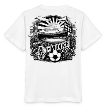 Munich Design with flag an Fussball - Stanley/Stella MINI CREATOR Kids’ T-Shirt - white - Back - Maike (125cm)