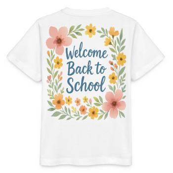 Back to School Floral Design - Stanley/Stella MINI CREATOR Kids’ T-Shirt - white - Back - Maike (125cm)