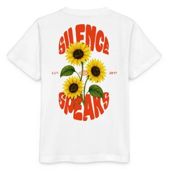 Silence Speaks - Stanley/Stella MINI CREATOR Kids’ T-Shirt - white - Back - Maike (125cm)