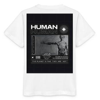 Être humain est une bénédiction. - T-shirt bio MINI CREATOR Stanley/Stella Enfant - blanc - Dos - Maike (125cm)