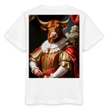 Majestätischer Stier – König des Barocks - Stanley/Stella Kinder T-Shirt MINI CREATOR  - Weiß - Hinten - Maike (125cm)