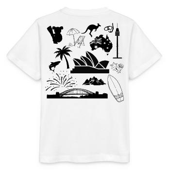 Sydney in symbols - Stanley/Stella MINI CREATOR Kids’ T-Shirt - white - Back - Maike (125cm)