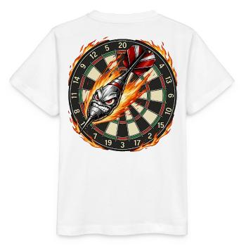 Flammenpfeil trifft Dartboard - Stanley/Stella Kinder T-Shirt MINI CREATOR  - Weiß - Hinten - Maike (125cm)