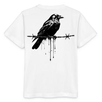 Raven on Barbed Wire Ink - Stanley/Stella MINI CREATOR Kids’ T-Shirt - white - Back - Maike (125cm)