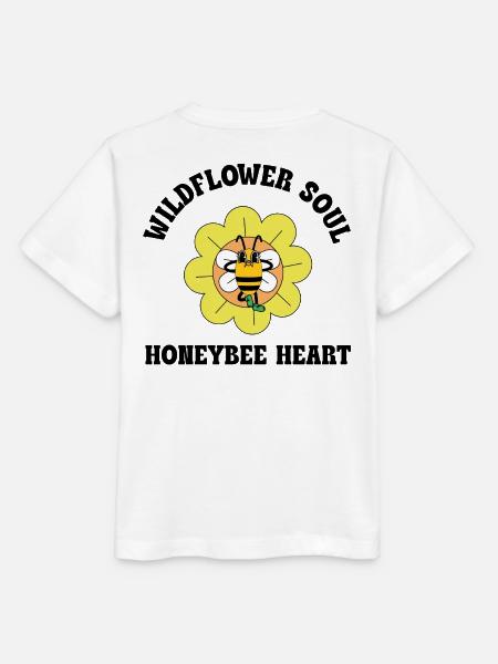 Wildflower Soul – Honeybee Heart Spruch - Stanley/Stella Kinder T-Shirt MINI CREATOR - Weiß