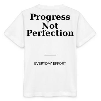 progress not perfection - Stanley/Stella MINI CREATOR Kids’ T-Shirt - white - Back - Maike (125cm)