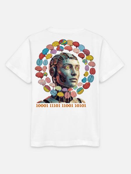 KI-Gehirnzauber im bunten Orbit - Stanley/Stella Kinder T-Shirt MINI CREATOR - Weiß