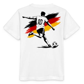 Soccer Hero Flag Style - Stanley/Stella MINI CREATOR Kids’ T-Shirt - white - Back - Maike (125cm)