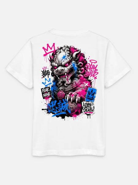 Graffiti Foo Dog Street Guardian - Stanley/Stella Kinder T-Shirt MINI CREATOR - Weiß