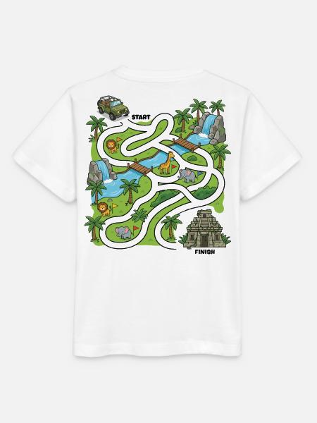 Dschungelsafari-Labyrinth - Stanley/Stella Kinder T-Shirt MINI CREATOR - Weiß