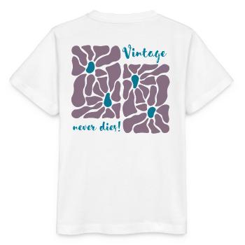 Vintage remains everlasting – retro flower design - Stanley/Stella MINI CREATOR Kids’ T-Shirt - white - Back - Maike (125cm)