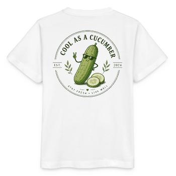 Cool as Cucumber Logo Sticker - Stanley/Stella MINI CREATOR Kids’ T-Shirt - white - Back - Maike (125cm)