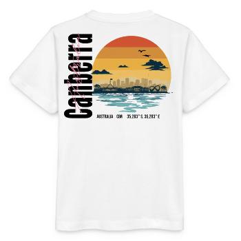 Canberra Australie Skyline Vintage - T-shirt bio MINI CREATOR Stanley/Stella Enfant - blanc - Dos - Maike (125cm)