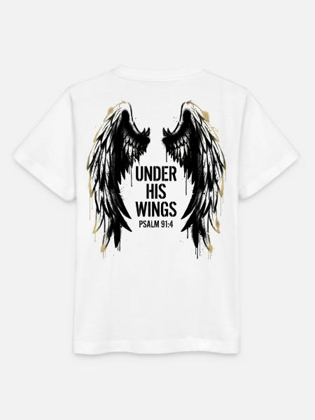 Under His Wings - Psalm 91:4 - Streetwear Art - Stanley/Stella Kinder T-Shirt MINI CREATOR - Weiß