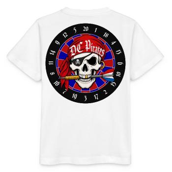 Pirate Skull on Dartboard - Stanley/Stella MINI CREATOR Kids’ T-Shirt - white - Back - Maike (125cm)