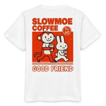Dessin animé Slowmoe Coffee Friends - T-shirt bio MINI CREATOR Stanley/Stella Enfant - blanc - Dos - Maike (125cm)