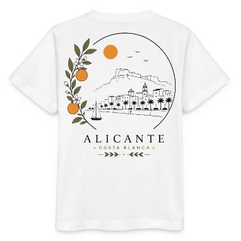 Alicante Küste - Stanley/Stella Kinder T-Shirt MINI CREATOR  - Weiß - Hinten - Maike (125cm)