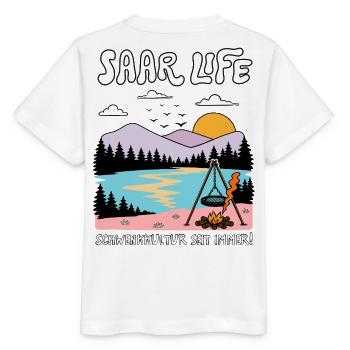 Saarland, Schwenker, Echt Saarländisch - Stanley/Stella Kinder T-Shirt MINI CREATOR  - Weiß - Hinten - Maike (125cm)