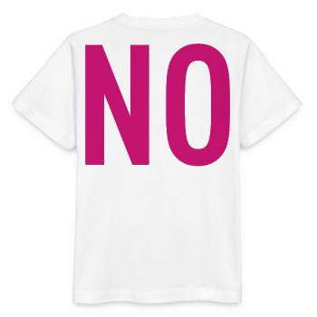 NO – Pink Typografie Statement - Stanley/Stella Kinder T-Shirt MINI CREATOR  - Weiß - Hinten - Maike (125cm)