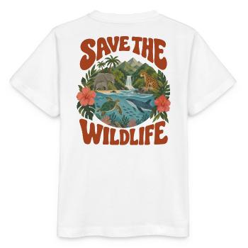 Save The Wildlife - Stanley/Stella Kinder T-Shirt MINI CREATOR  - Weiß - Hinten - Maike (125cm)
