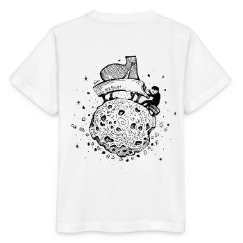 Pianist – Musikalischer Asteroid - Stanley/Stella Kinder T-Shirt MINI CREATOR  - Weiß - Hinten - Maike (125cm)