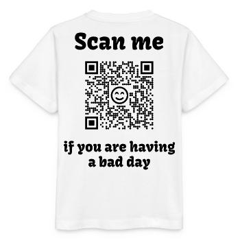 QR-Code mit liebevoller Botschaft - Stanley/Stella Kinder T-Shirt MINI CREATOR  - Weiß - Hinten - Maike (125cm)