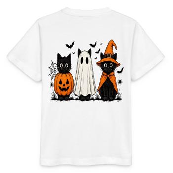 Drei Schrecklich Süße Katzen Halloween - Stanley/Stella Kinder T-Shirt MINI CREATOR  - Weiß - Hinten - Maike (125cm)