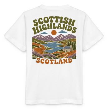 Scottish Highlands Scotland - Stanley/Stella Kinder T-Shirt MINI CREATOR  - Weiß - Hinten - Maike (125cm)