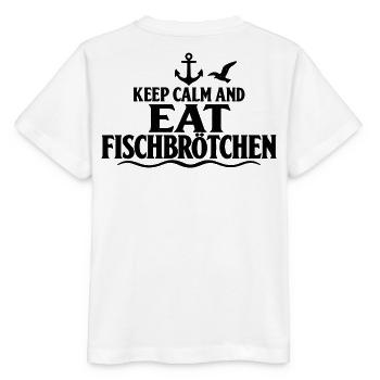 Fischbrötchen – Keep Calm an der Küste - Stanley/Stella Kinder T-Shirt MINI CREATOR  - Weiß - Hinten - Maike (125cm)