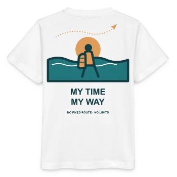 Meine Zeit Mein Weg - Stanley/Stella Kinder T-Shirt MINI CREATOR  - Weiß - Hinten - Maike (125cm)