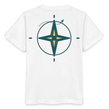 Nordstern Kompass Grafik - Stanley/Stella Kinder T-Shirt MINI CREATOR  - Weiß - Hinten - Maike (125cm)