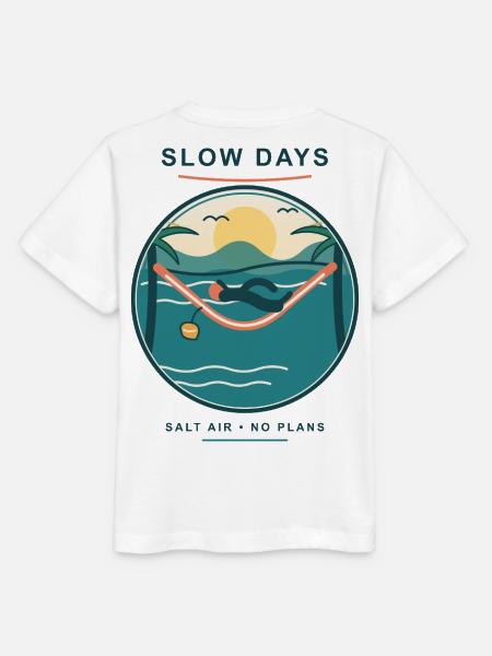 Slow Days Strandhammock Signet - Stanley/Stella Kinder T-Shirt MINI CREATOR - Weiß