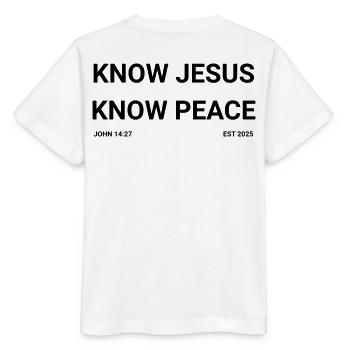 Know Jesus know peace - Stanley/Stella MINI CREATOR Kids’ T-Shirt - white - Back - Maike (125cm)