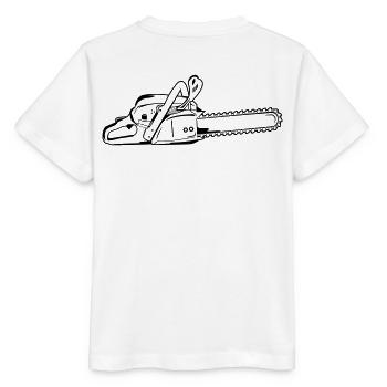 Motorsäge - Stanley/Stella Kinder T-Shirt MINI CREATOR  - Weiß - Hinten - Maike (125cm)