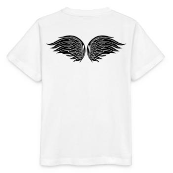 Engelsflügel, Flügel, Christkind, Weihnachten. - Stanley/Stella Kinder T-Shirt MINI CREATOR  - Weiß - Hinten - Maike (125cm)