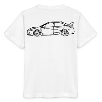 WRX Line Silhouette – Turbo Rally Art - Stanley/Stella Kinder T-Shirt MINI CREATOR  - Weiß - Hinten - Maike (125cm)