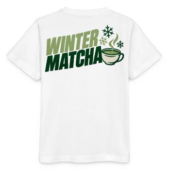 Grüne Winter Matcha Tasse - Stanley/Stella Kinder T-Shirt MINI CREATOR  - Weiß - Hinten - Maike (125cm)