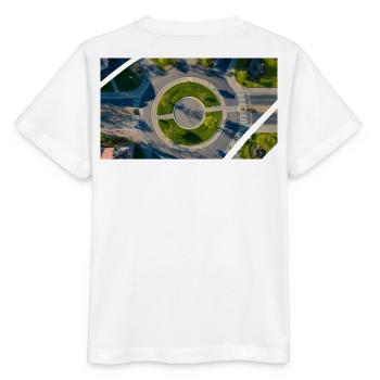 Vue aérienne Cercle rond Accents verts - T-shirt bio MINI CREATOR Stanley/Stella Enfant - blanc - Dos - Maike (125cm)