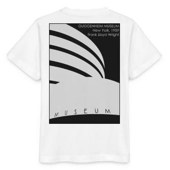 Moderne Architektur: Guggenheim Museum - Stanley/Stella Kinder T-Shirt MINI CREATOR  - Weiß - Hinten - Maike (125cm)