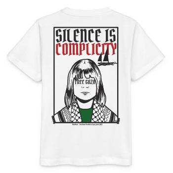 Silence is complicity, Free Gaza, Free Palestine - T-shirt bio MINI CREATOR Stanley/Stella Enfant - blanc - Dos - Maike (125cm)